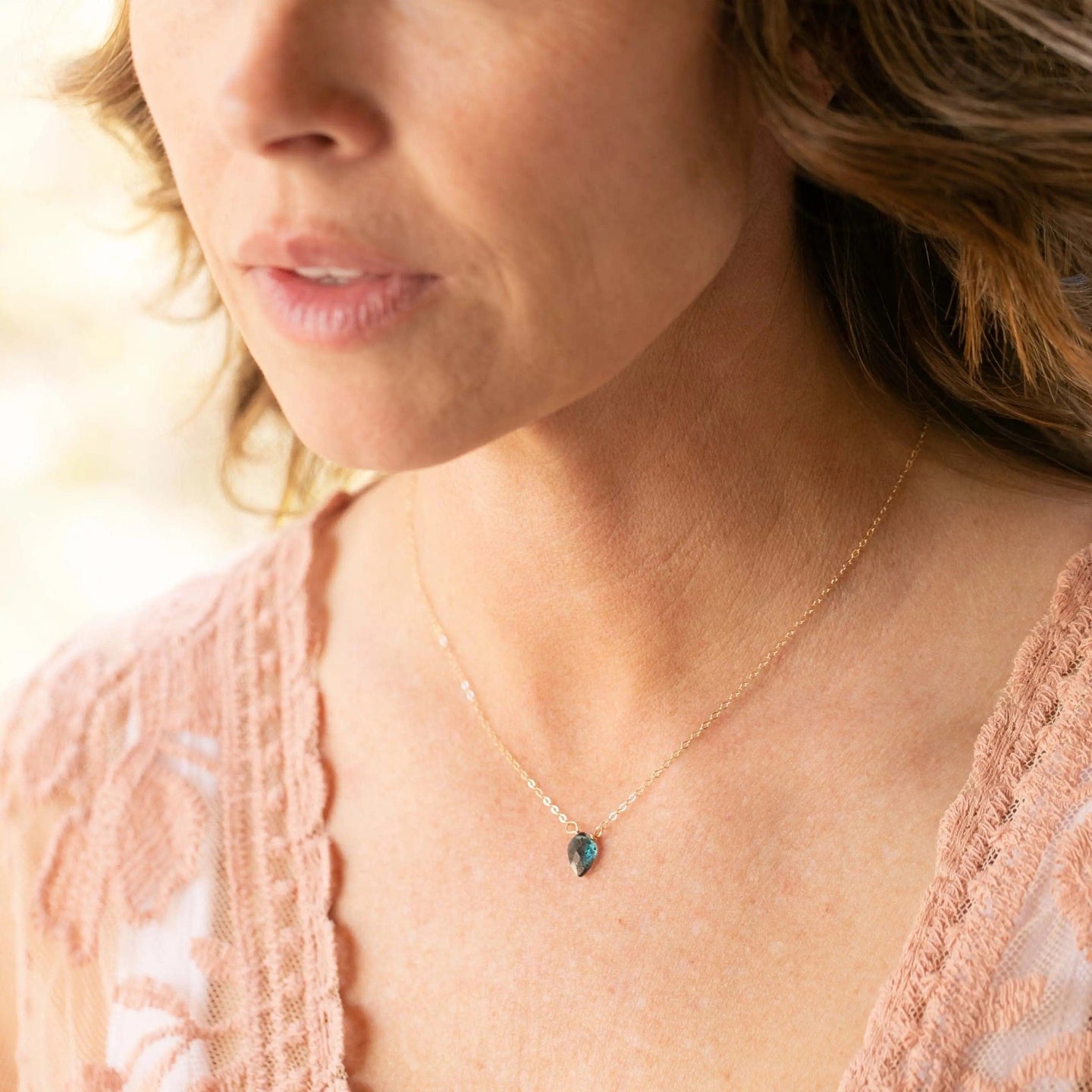 Insightful Teal Kyanite Sterling Silver Necklace Liv & B Designs